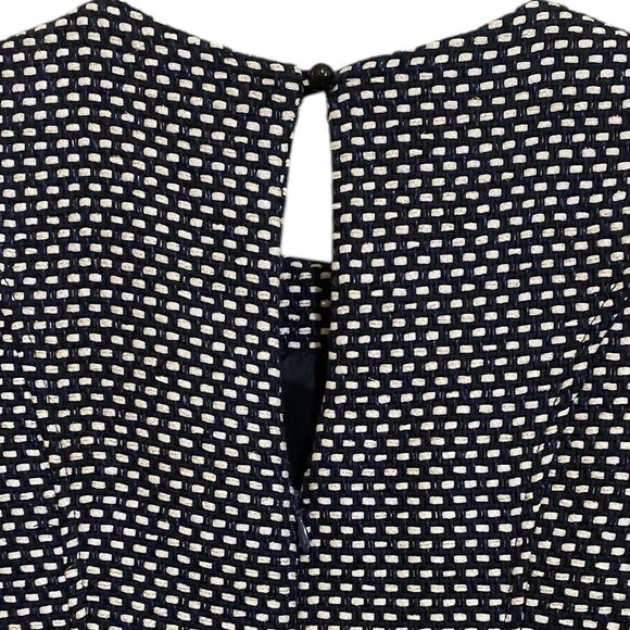 Shoshanna Women’s Angela Shift Navy White Metallic Tweed Dress Classic Size 0 - Picture 6 of 16
